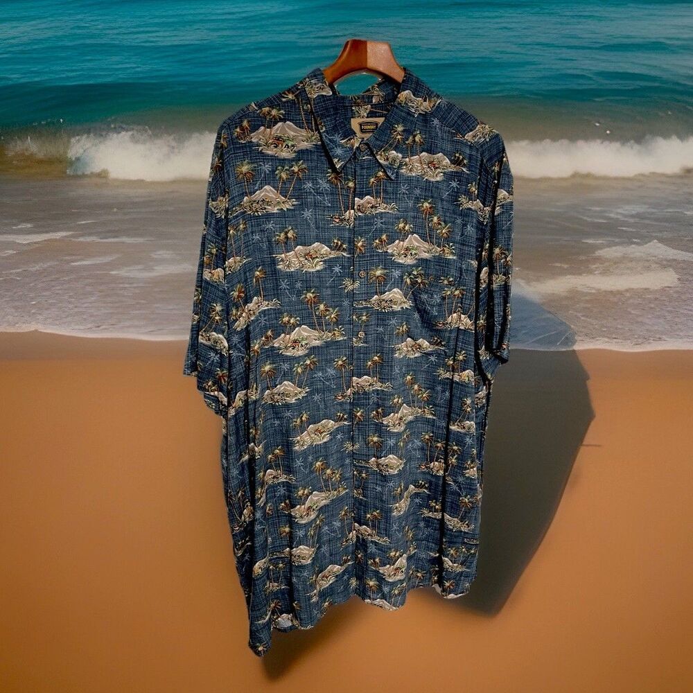 Foundry Men’s Hawaiian Shirt Button Down 2XLT N53